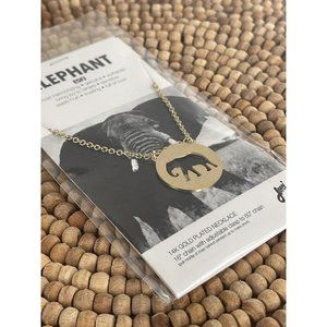 New JAECI Elephant Charm 14K Gold Plated  Necklace Adjustable Elephant Lover